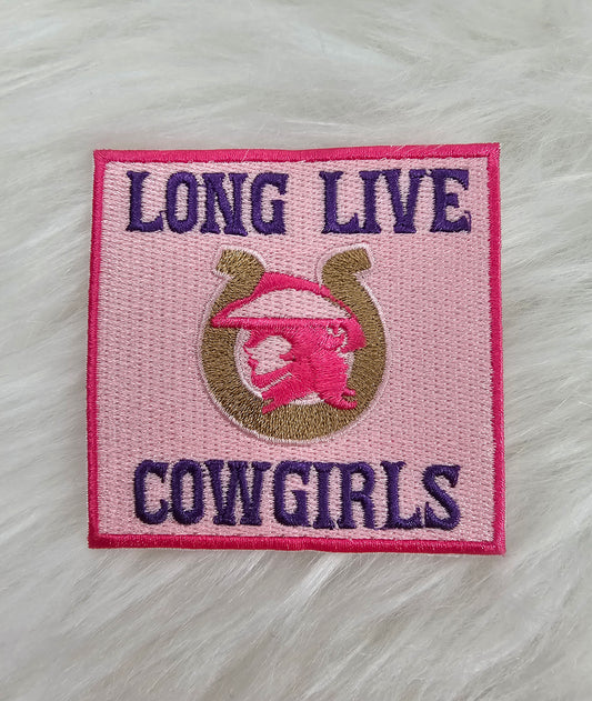 'Long Live Cowgirls' Embroidery Iron On Patch