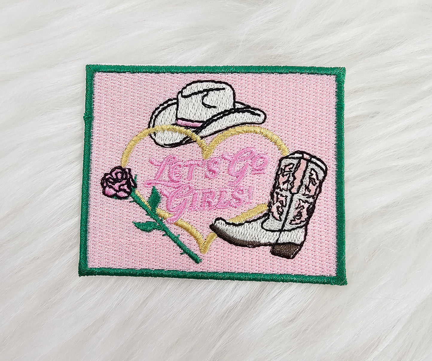 'Lets Go Girls' Western Embroidery Iron On Patch