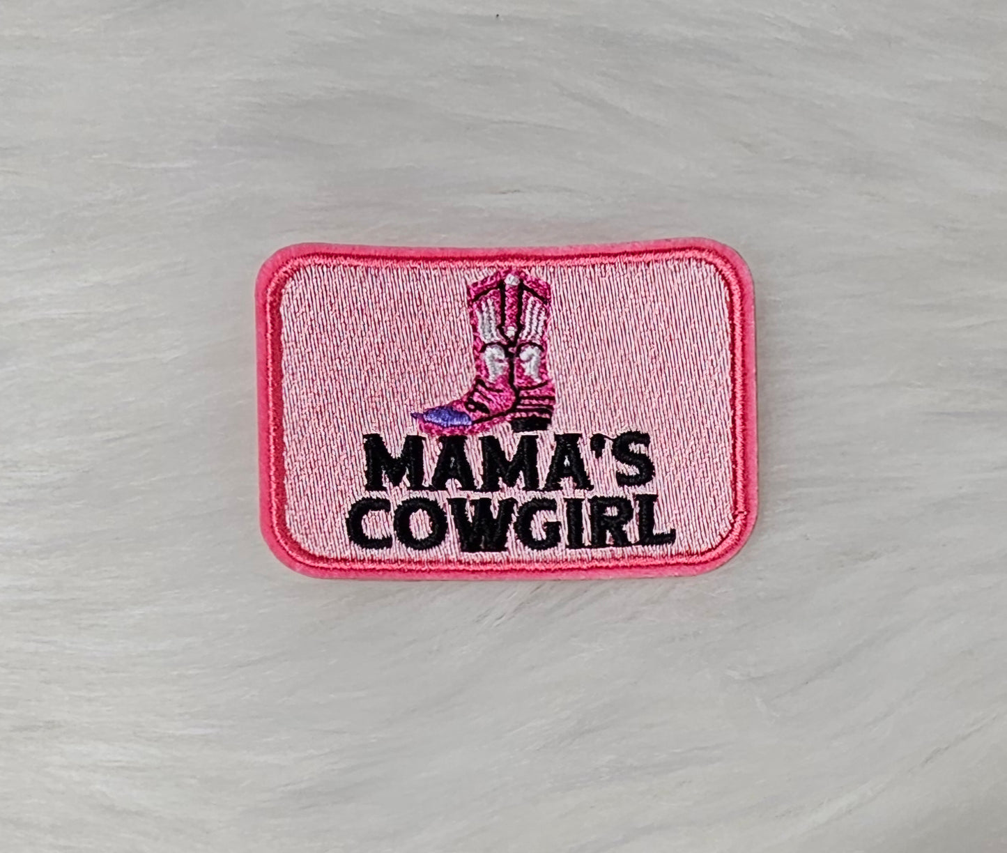 Pink Mama Boot Patch, Mama's Cowgirl Boot Patch, Mommy and Me Embroidery On Patches