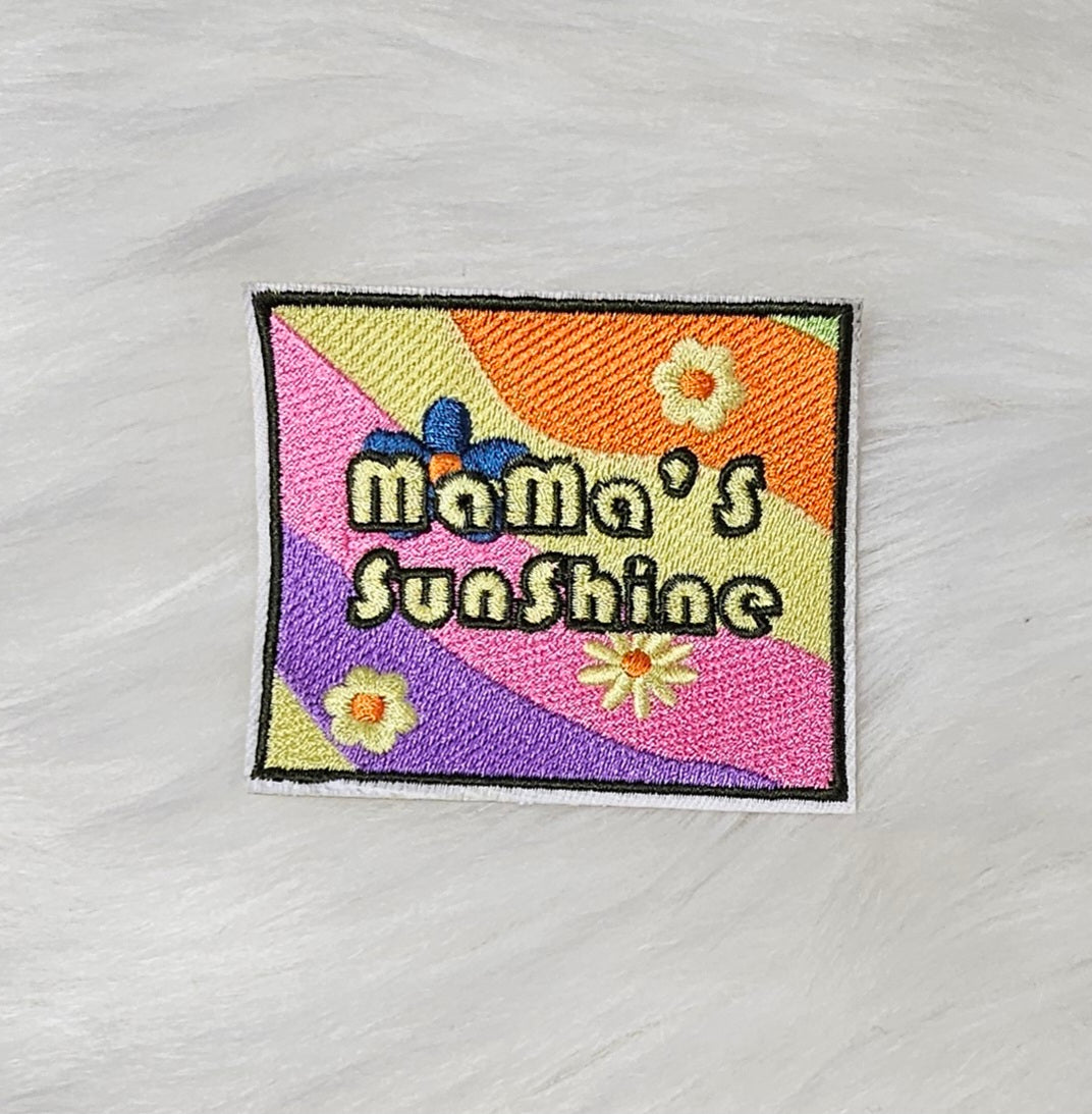 Floral Mama Patch, Mama's Sunshine Patch, Mommy and Me Embroidery On Patches