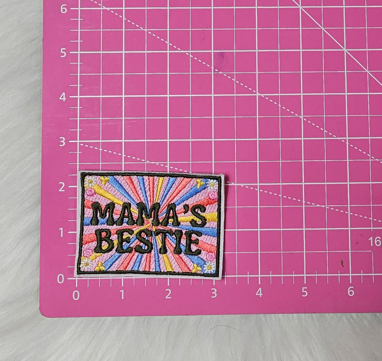 Retro Mama Floral Patch, Mama's Bestie Patch, Mommy and Me Embroidery On Patches