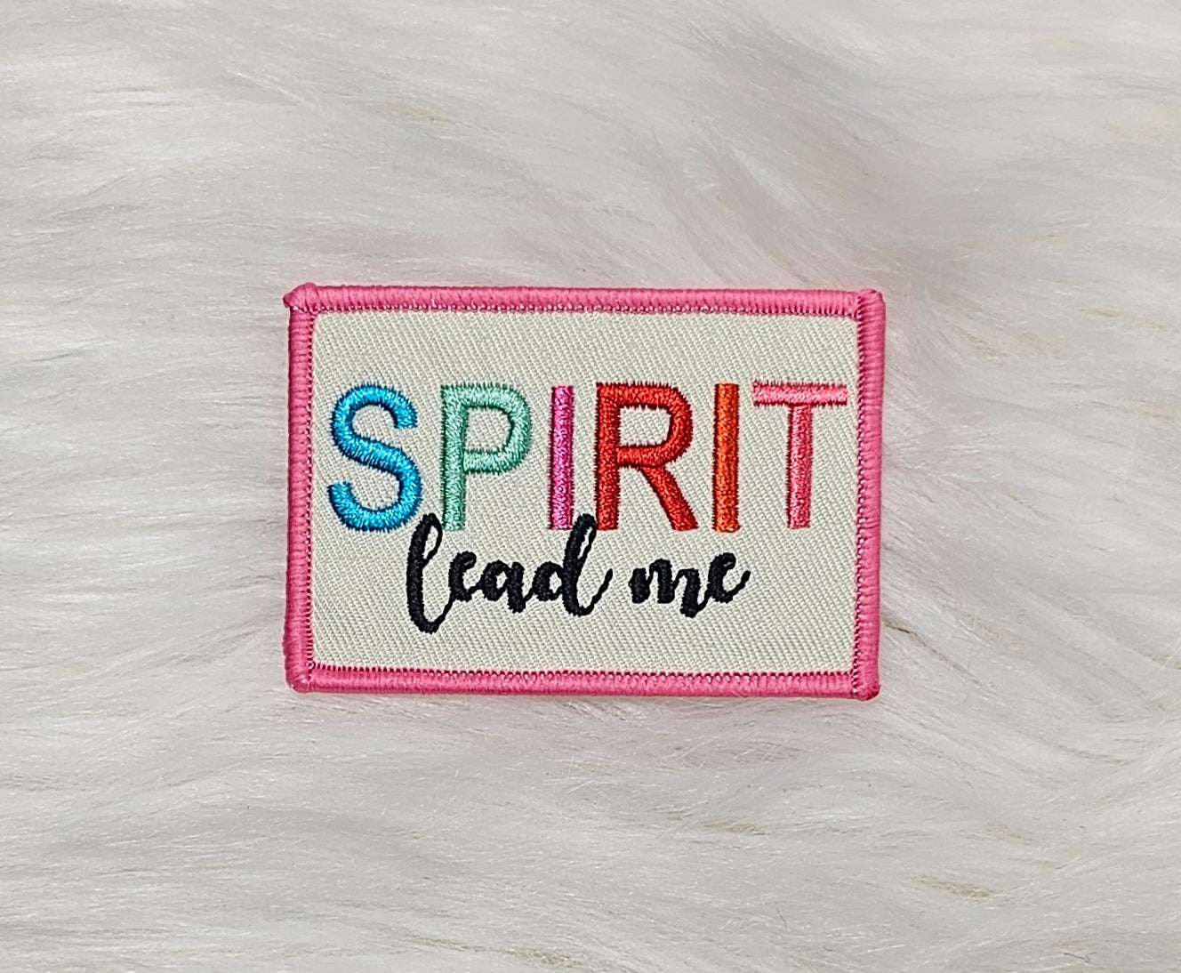 'Spirit Lead Me' Colorful Christian Woven Embroidery Iron On Patch