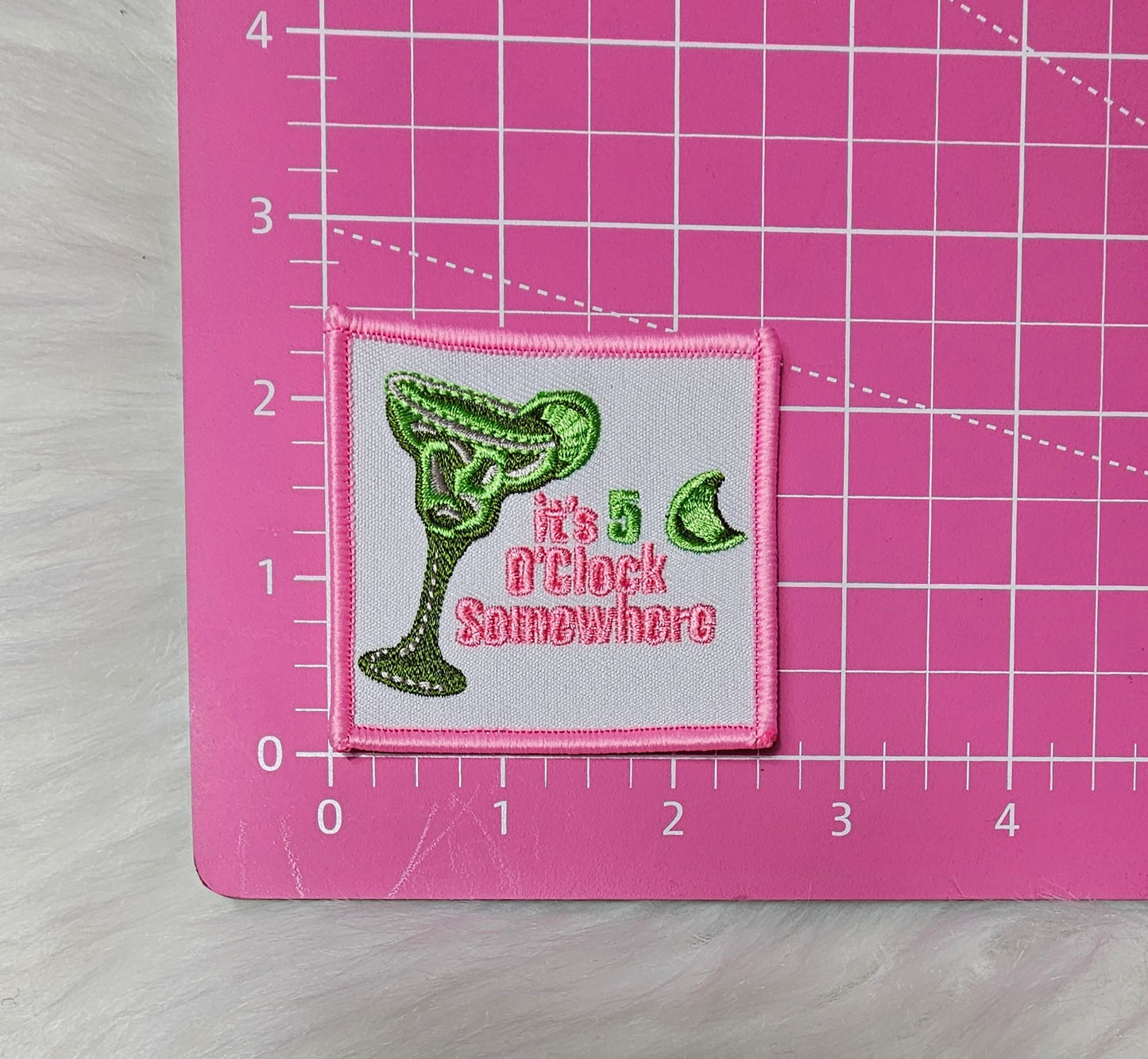 'It's 5 O'Clock Somewhere' Martini Embroidery Iron On Patch