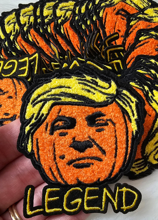 Trump 'Legend' Pumpkin Trumpkin Chenille Embroidery Iron On Patch