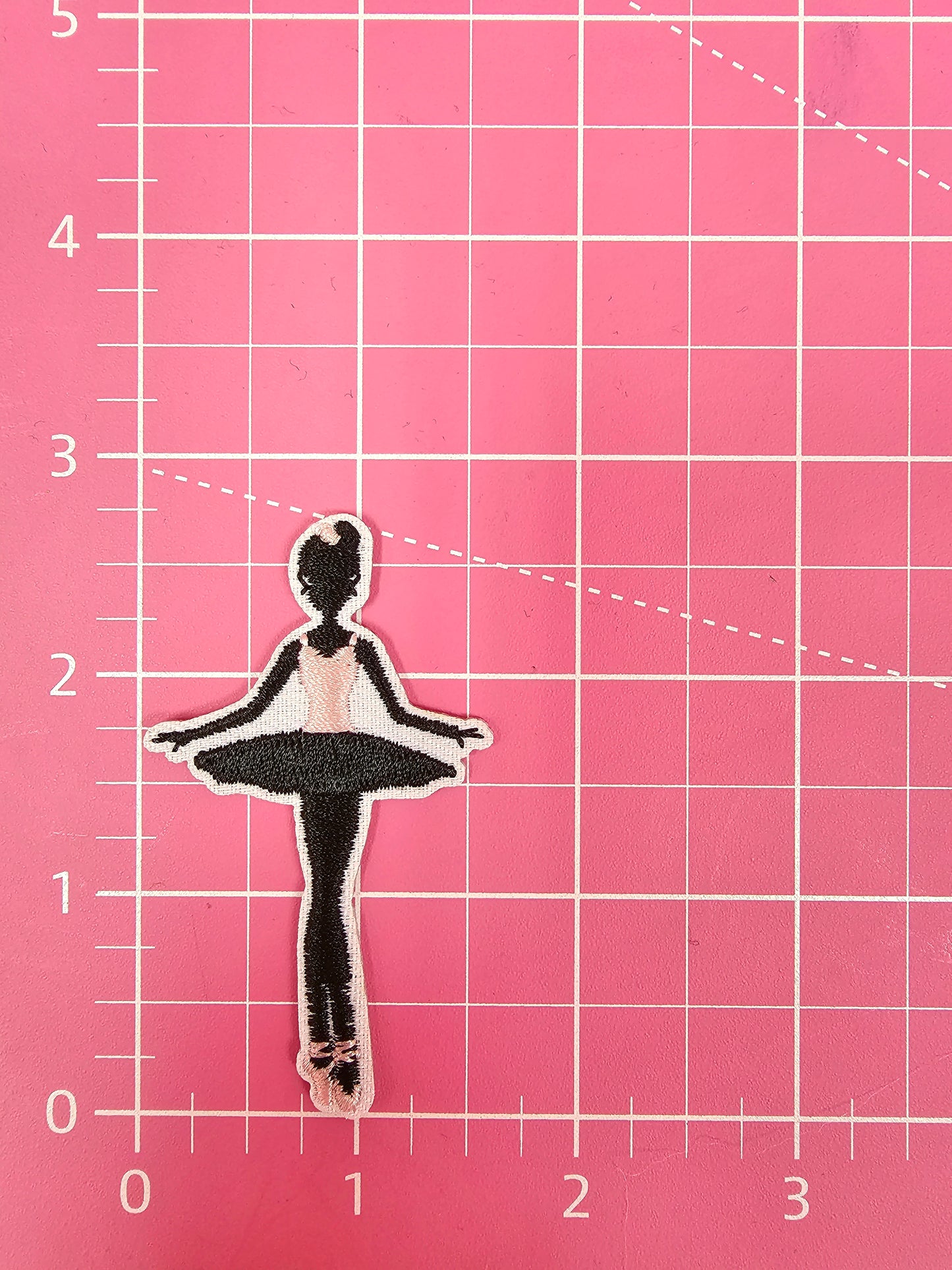 Black and Pink Tutu Ballerina Ballet Dancer Embroidery Iron On Patch