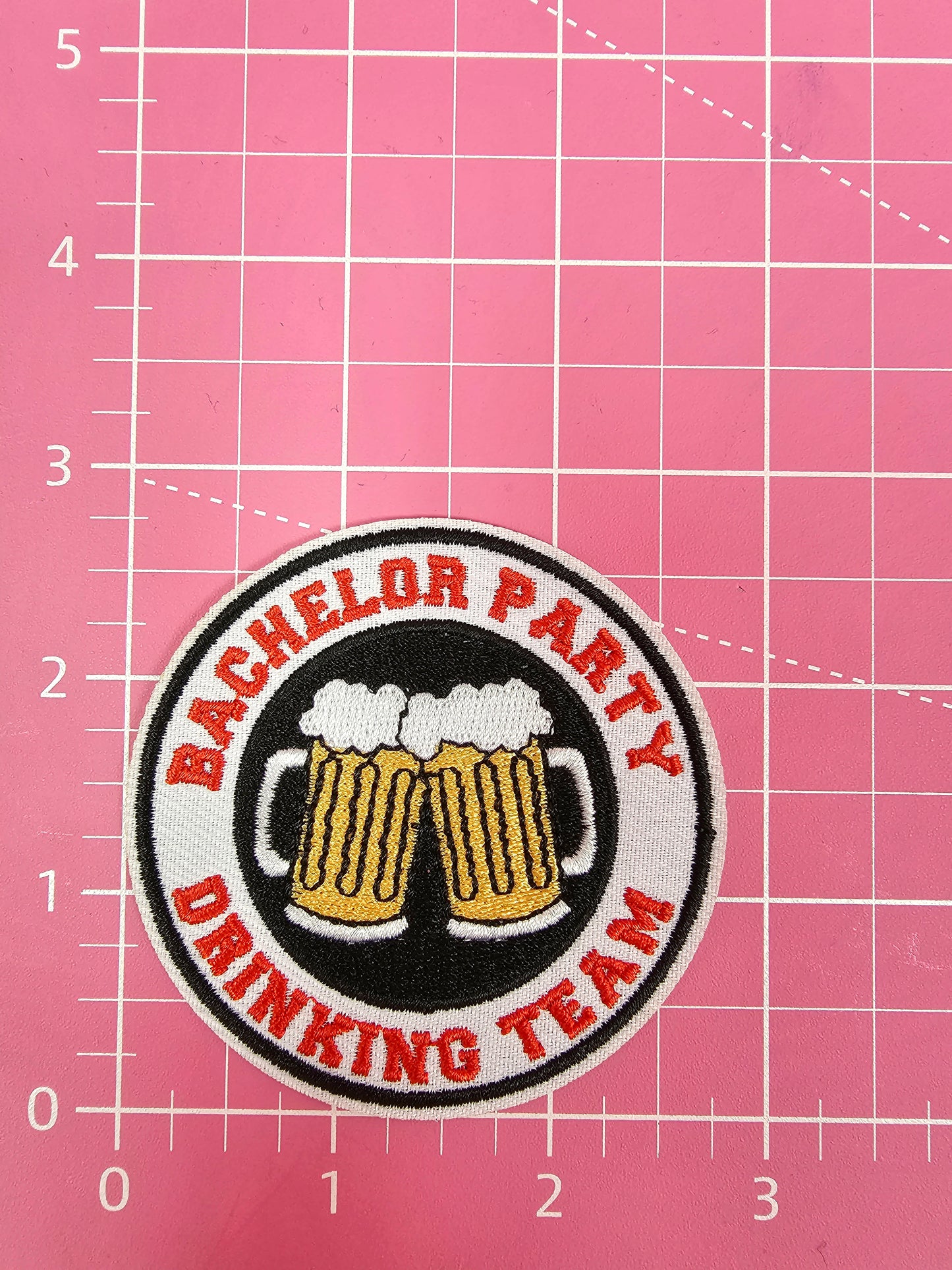 'Bachelor Party Drinking Team' Embroidery Iron On Patch