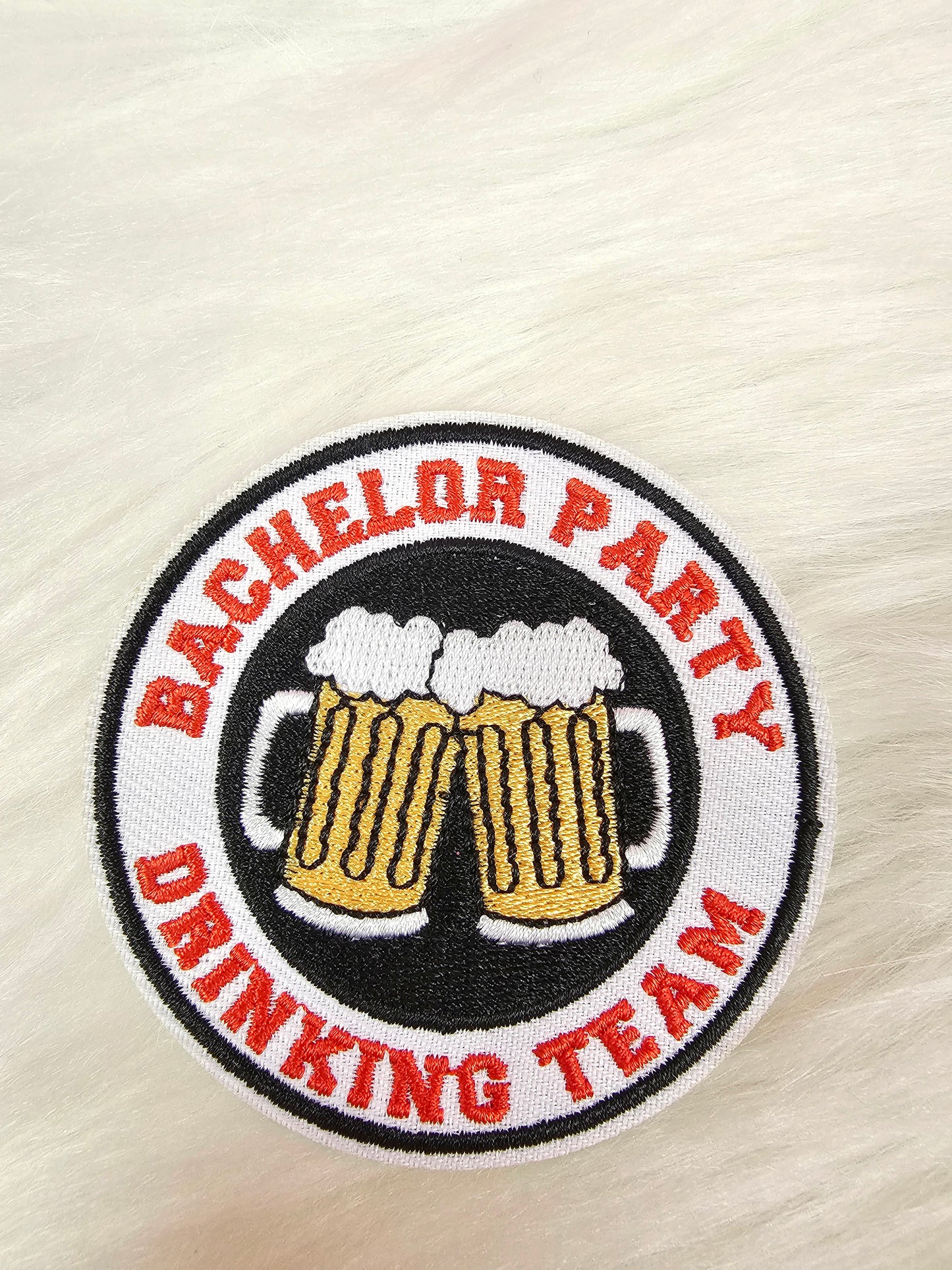 'Bachelor Party Drinking Team' Embroidery Iron On Patch