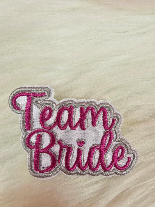 'Team Bride' Embroidery Iron On Patch