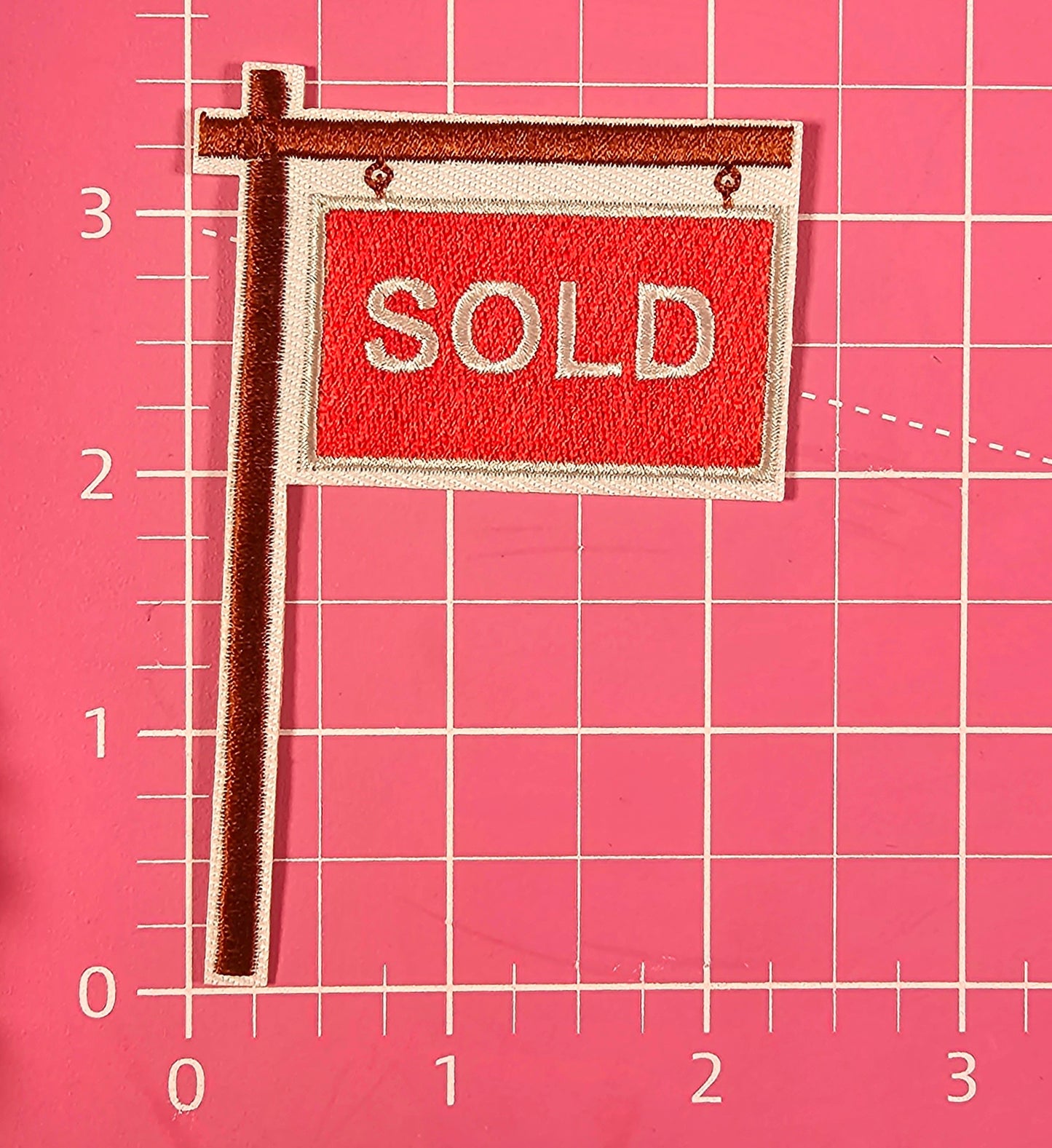 Sold Yard Sign Cute Realtor Embroidery Iron On Patch