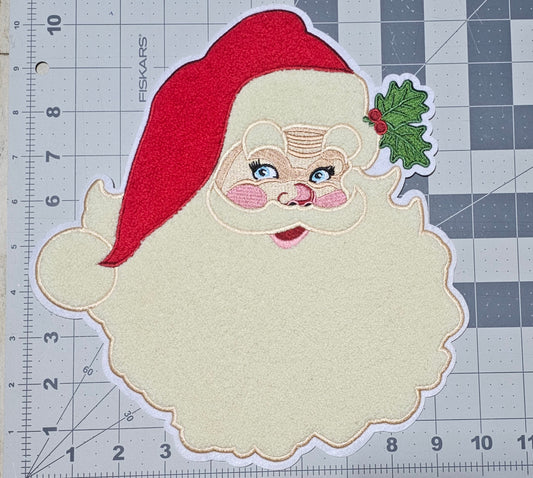 Retro Vintage Christmas Santa Chenille Iron-on Patch