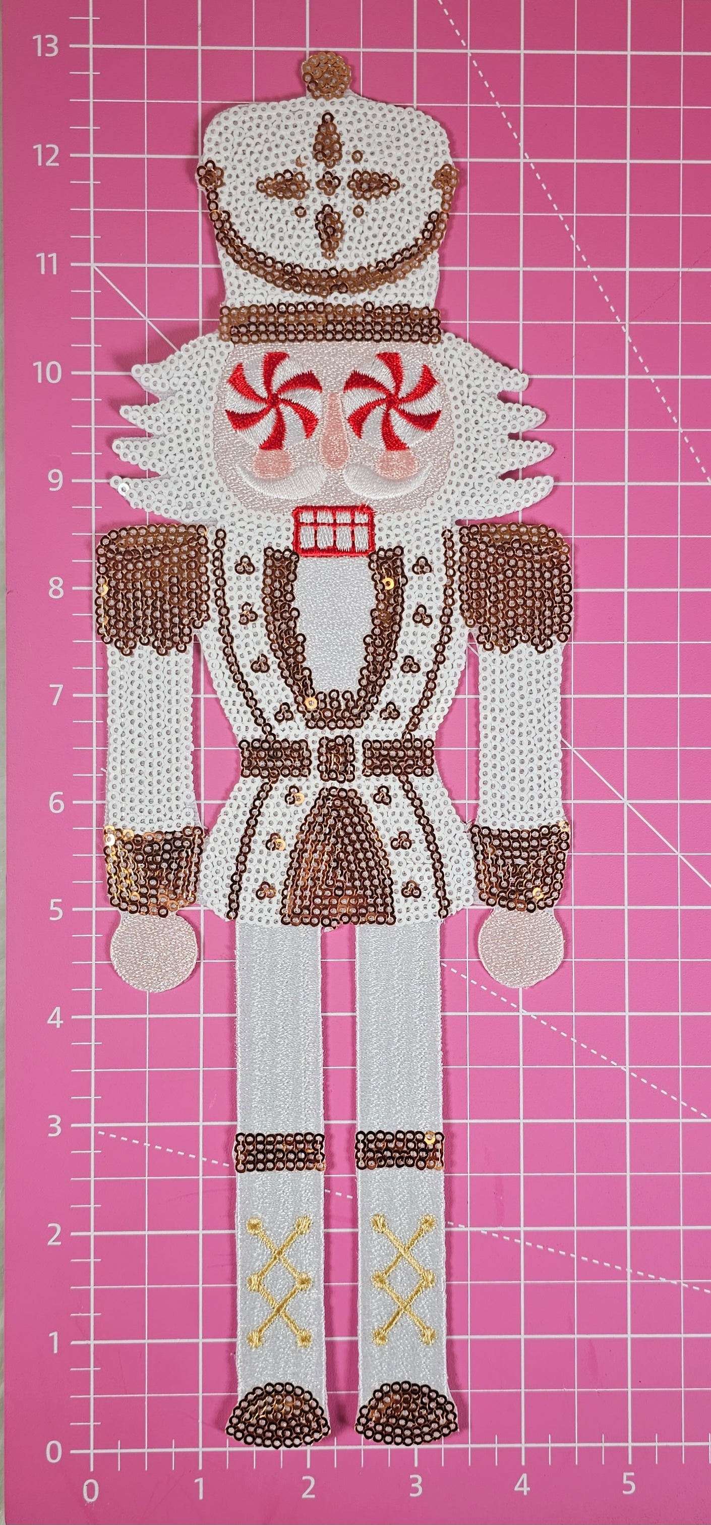 XL Nutcrackers Sequin Embroidery Iron-on Patch