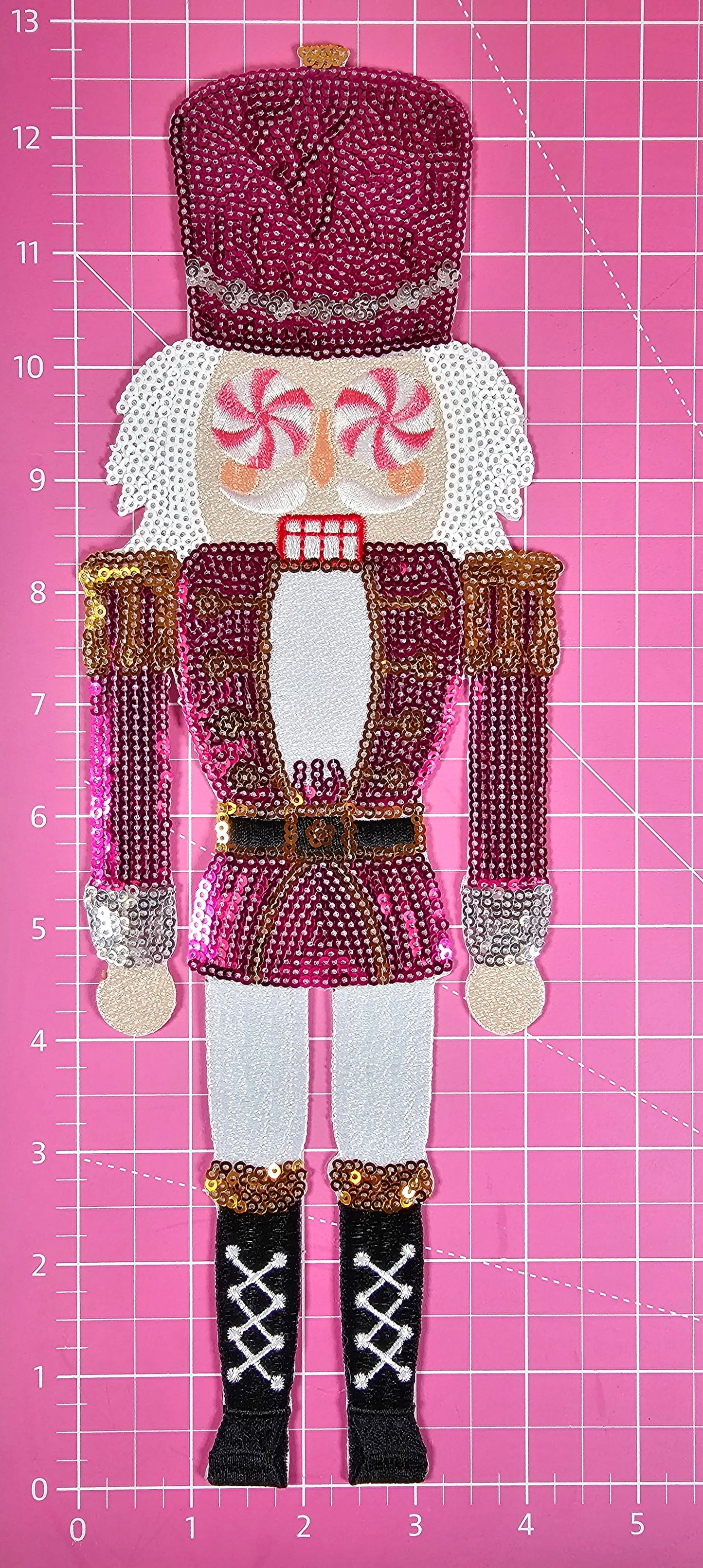 XL Nutcrackers Sequin Embroidery Iron-on Patch