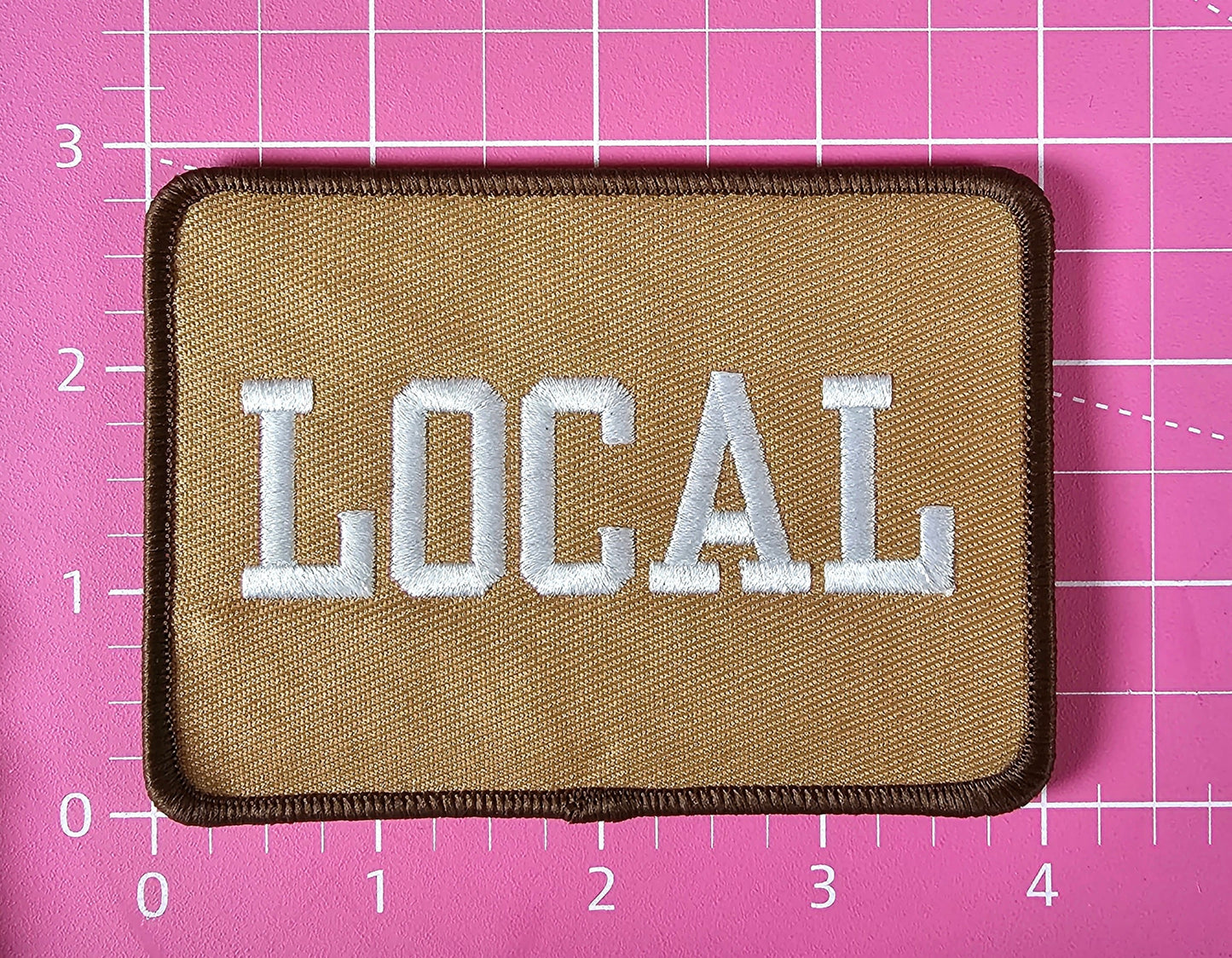 LOCAL Brown Embroidery Iron On Patch