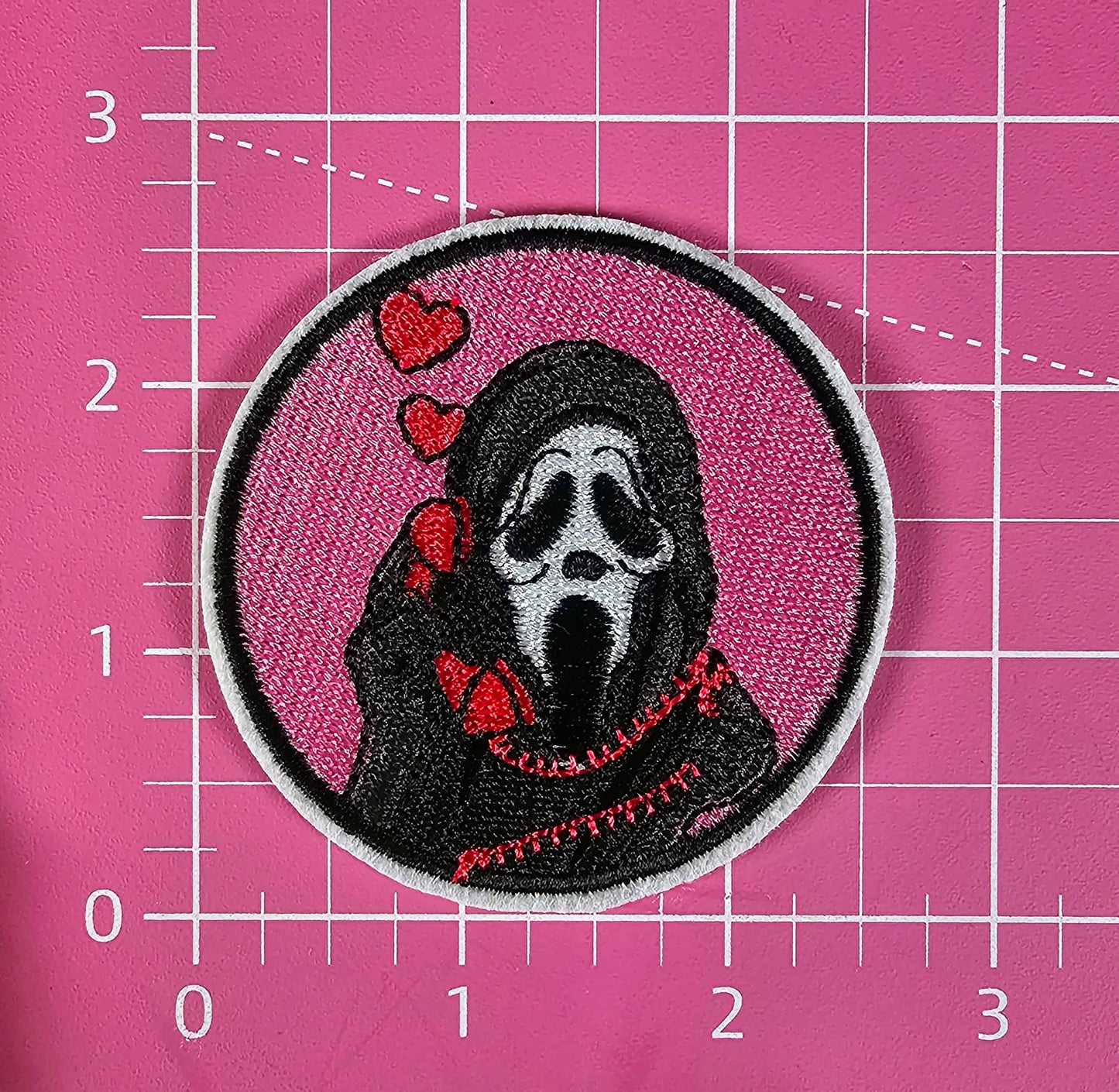 Scary Call Hearts Embroidery Iron On Patch