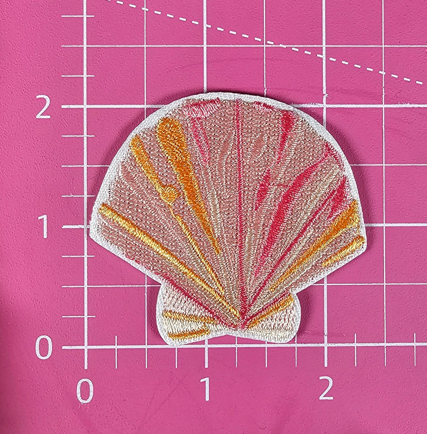 Seashells Ocean Beach Pink Embroidery Iron On Patch