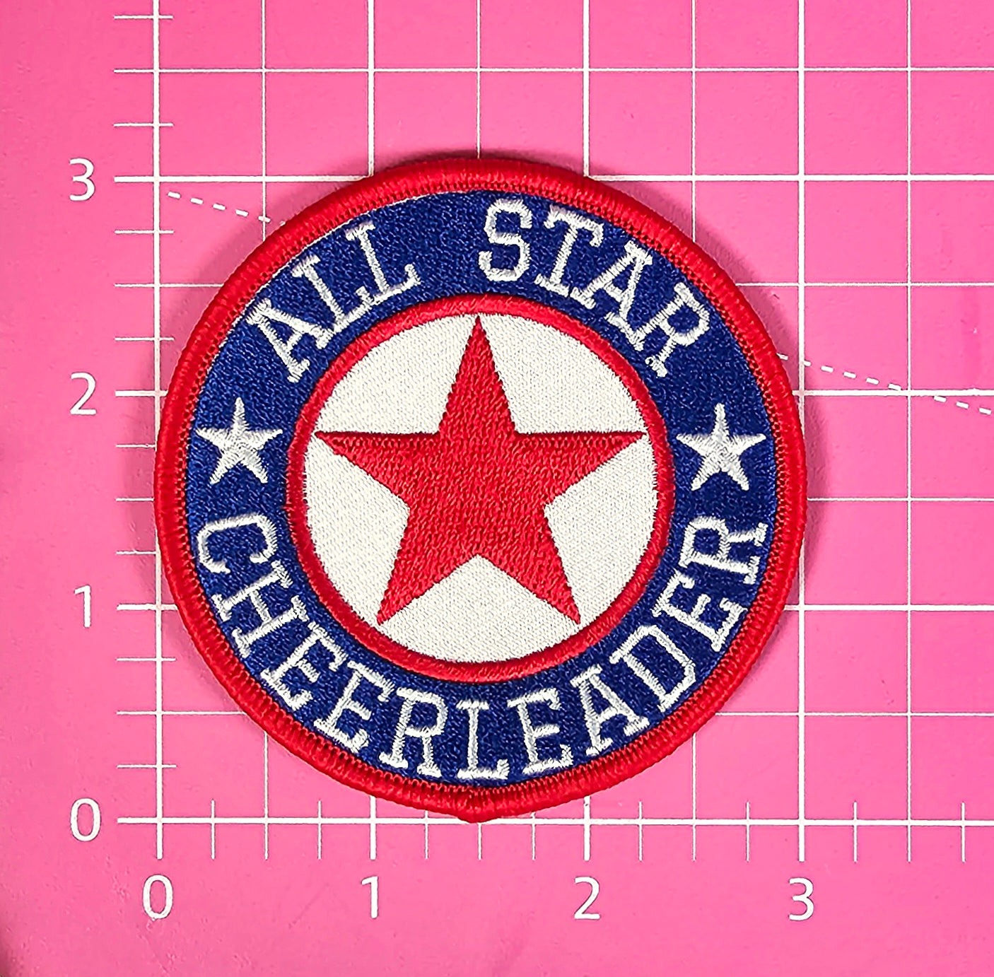 ALLSTAR Cheerleader Comp Star Embroidery Iron On Patch