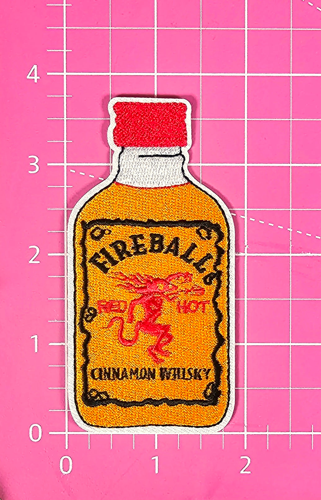 Fire Ball Shooter Cinnamon Whiskey Embroidery Iron On Patch