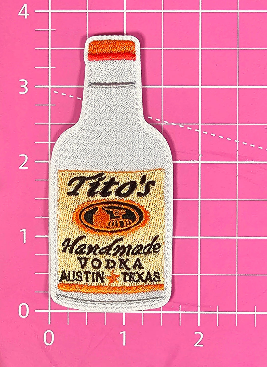 Tito Handmade Vodka Shooter Texas Embroidery Iron On Patch