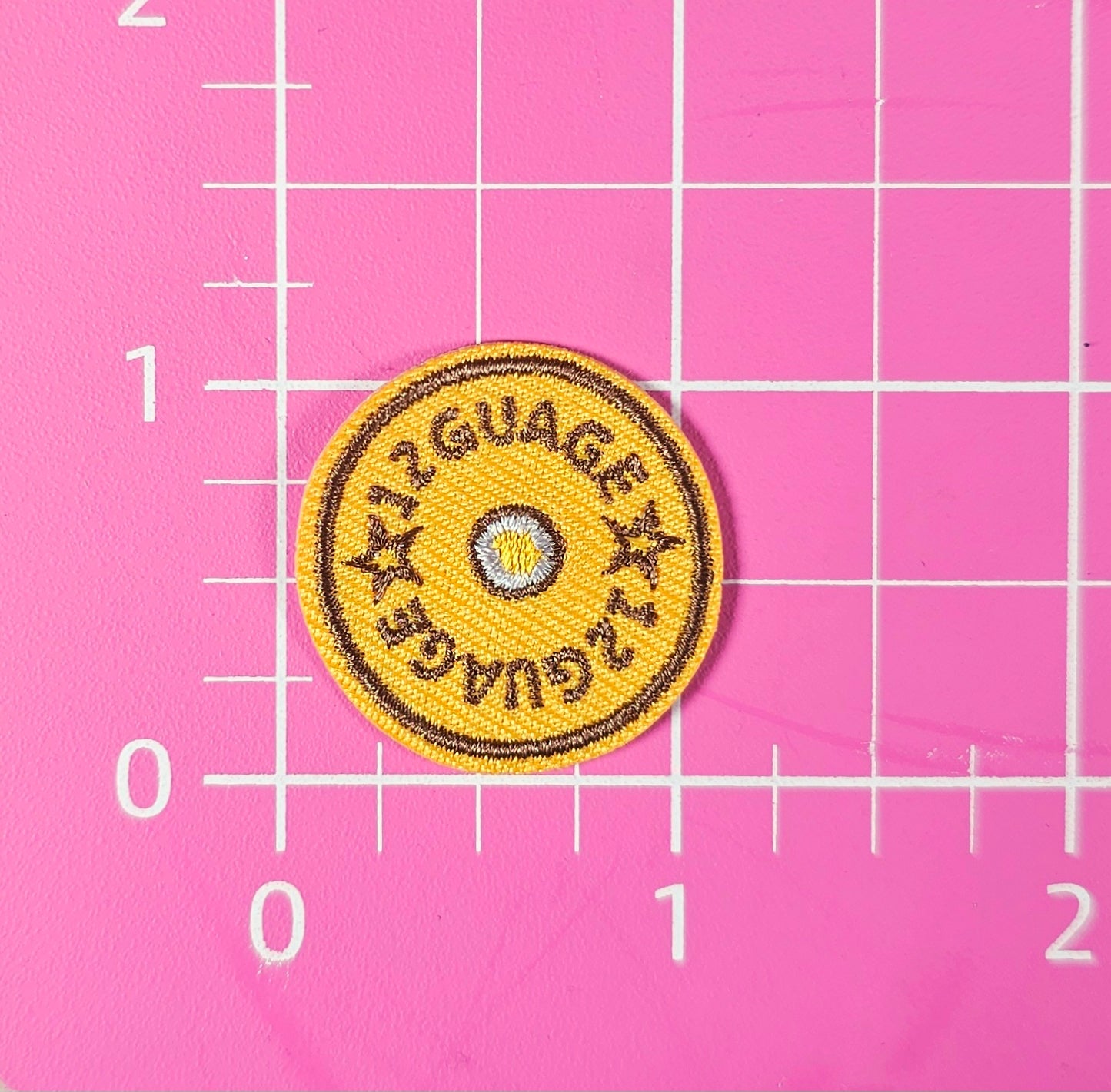 12 Guage Shotgun Embroidery Iron On Patch