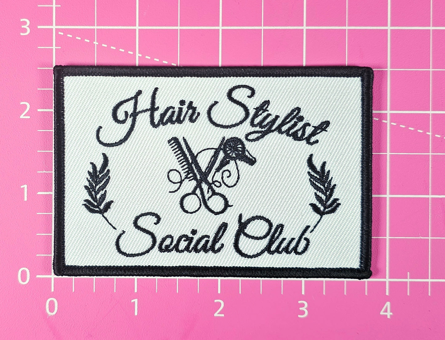 Hairstylist Social Club Salon Embroidery Iron On Patch