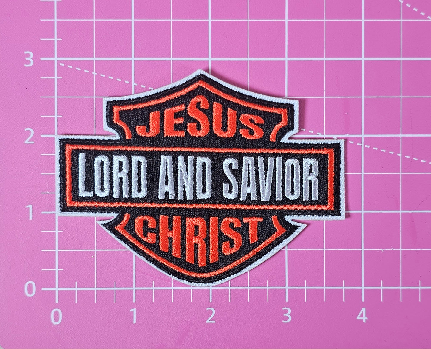 Jesus Christ Lord and Savior Harley Motorcycle Biker Embroidery Iron On Patch