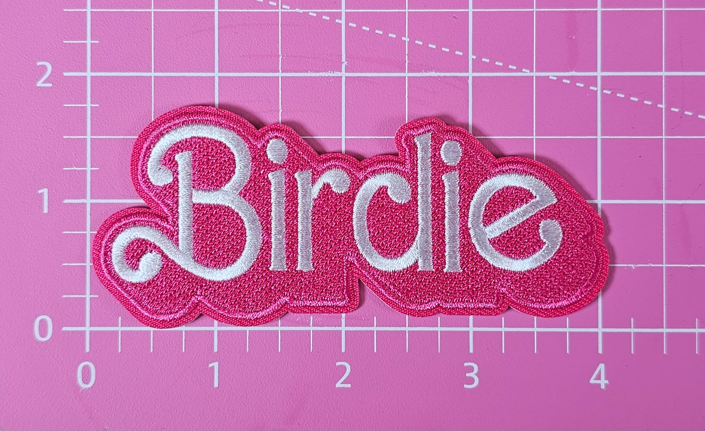 Birdie Golf Barbie Pink Embroidery Iron On Patch