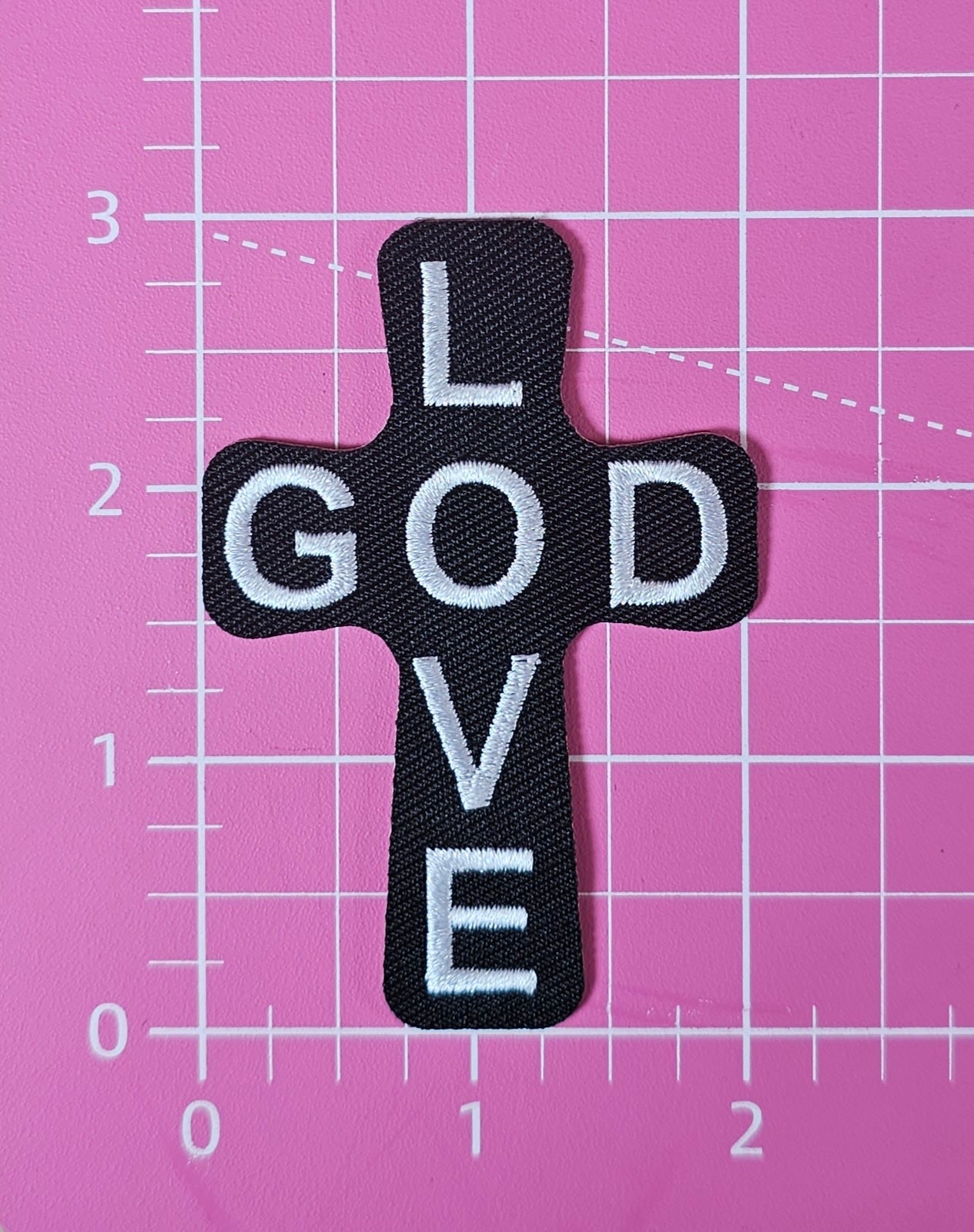 Love God Cross Embroidery Iron On Patch