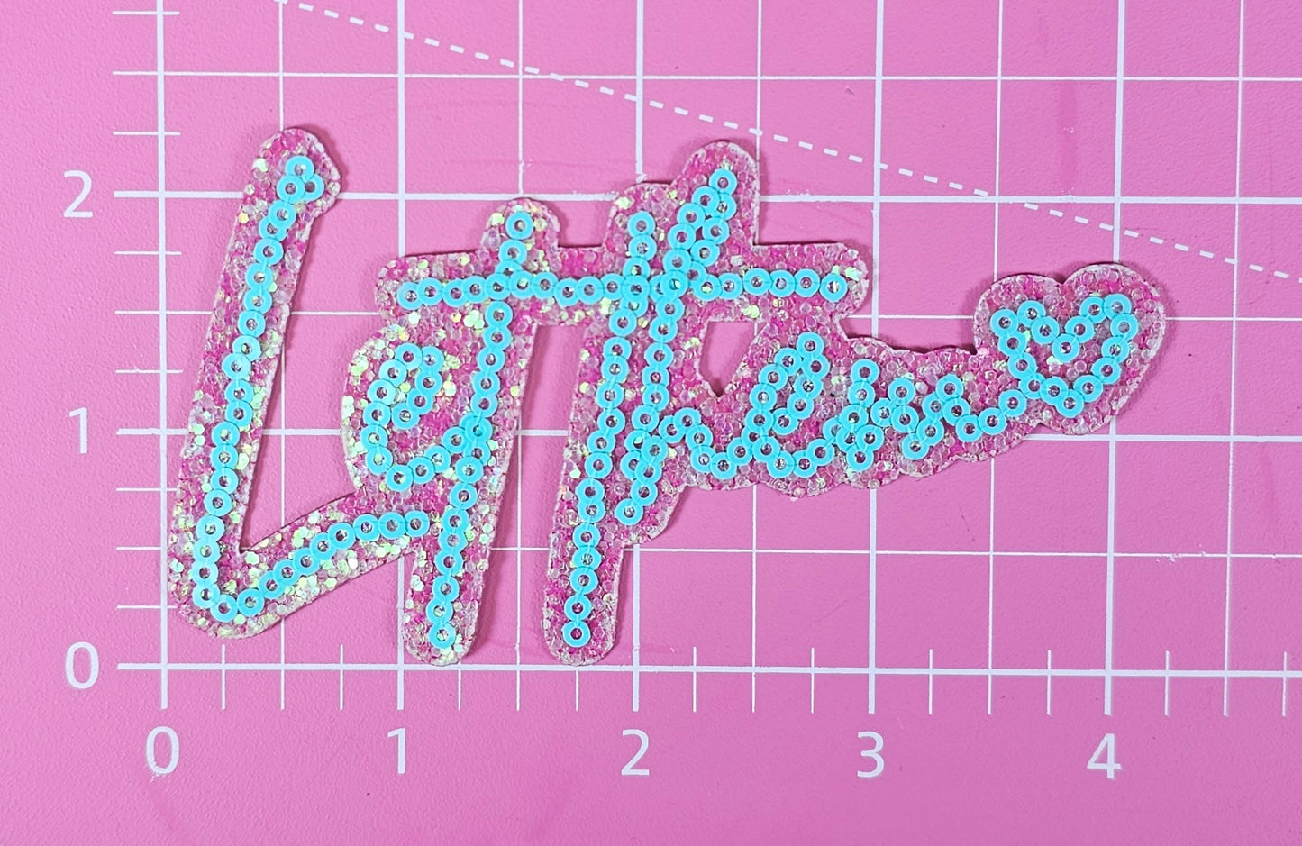 Let Them Heart Sequin Glitter Iron-on Patch