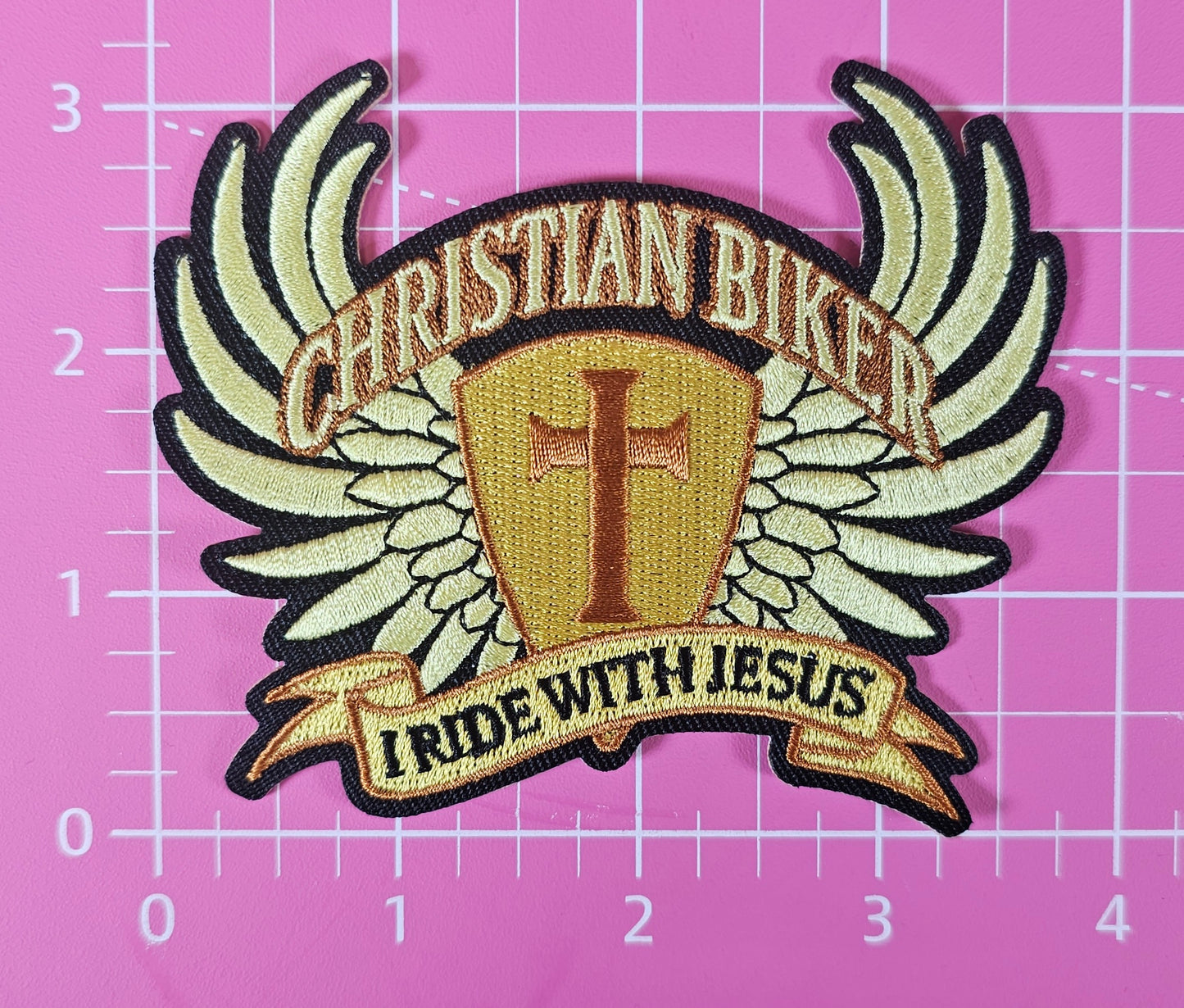 Christian Biker Ride Jesus God Cross Embroidery Iron On Patch