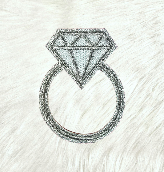 Diamond Wedding Engagement Ring Embroidery Iron On Patch