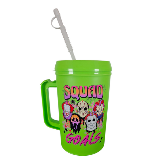 Squad Goals Scary HIP SIPS Mega Trucker Mug 34oz