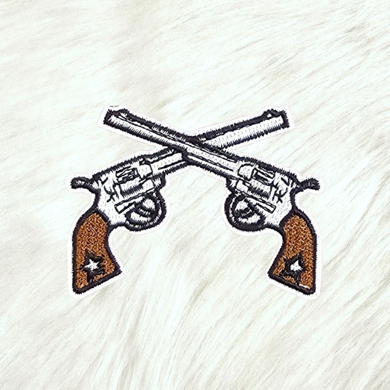 Cross Pistol Cowboy Gun Western Embroidery On Patch
