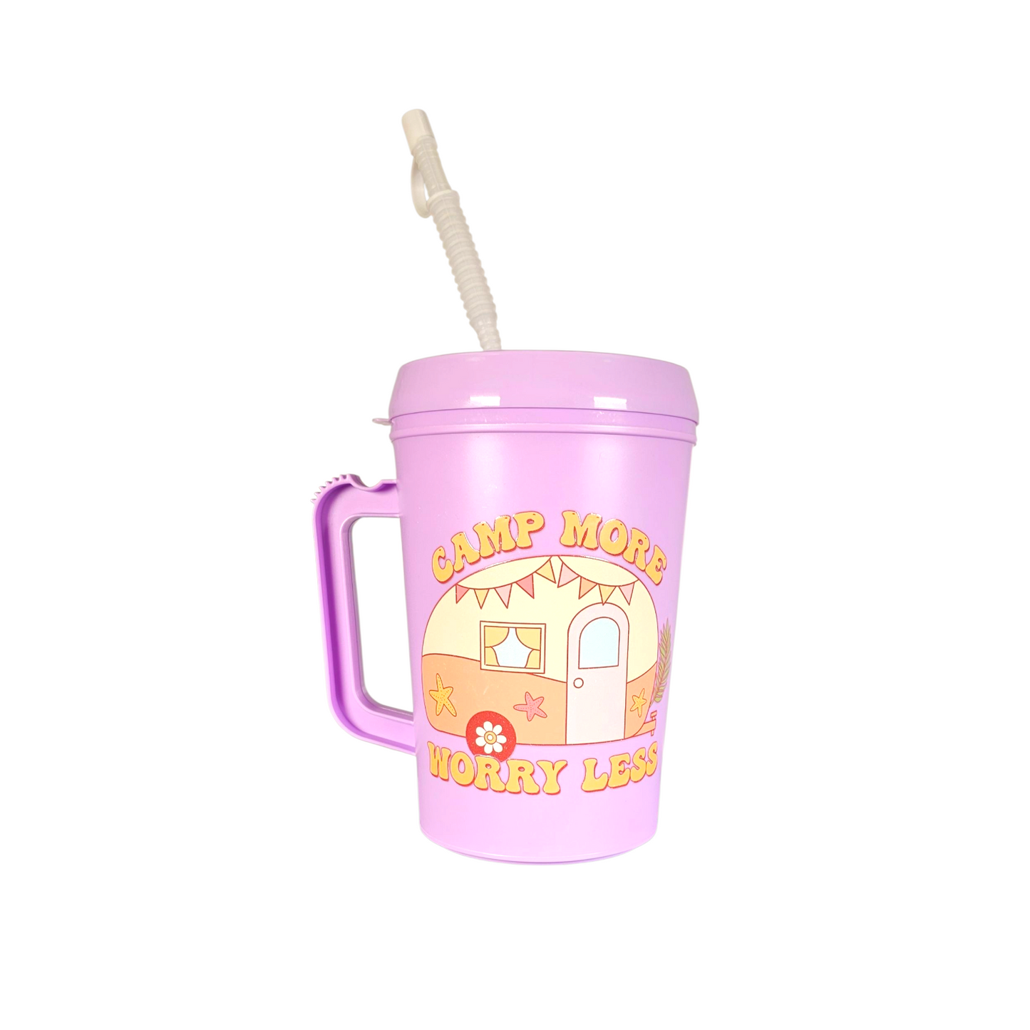 Camp More Worry Less HIP SIPS Mega Trucker Mug 34oz