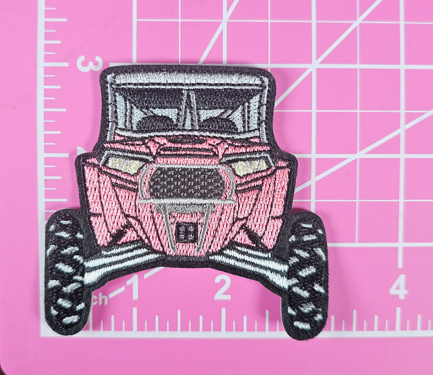 SXS Girly 4x4 Pink Embroidery Iron On Patch