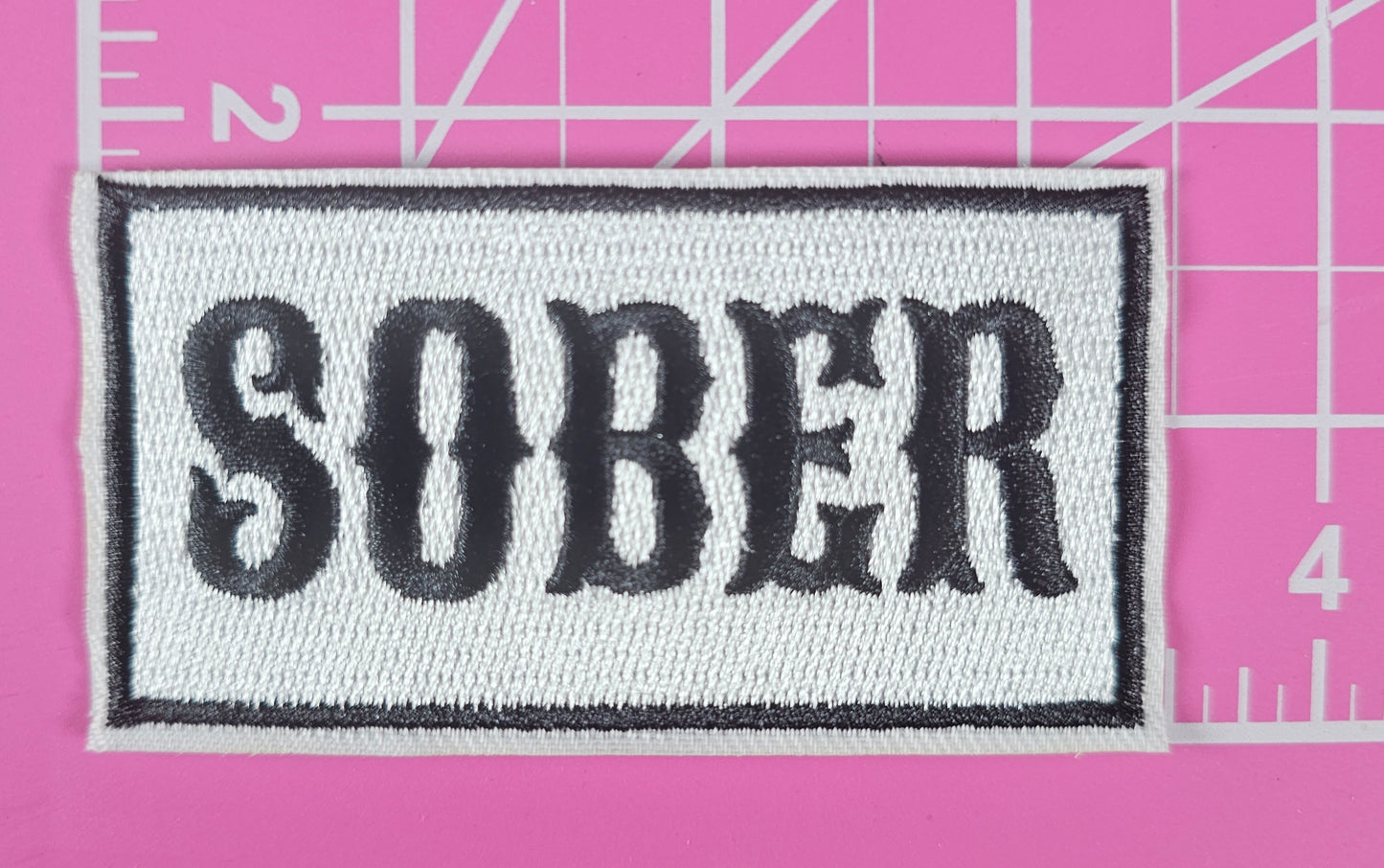 Sober Embroidery Iron On Patch