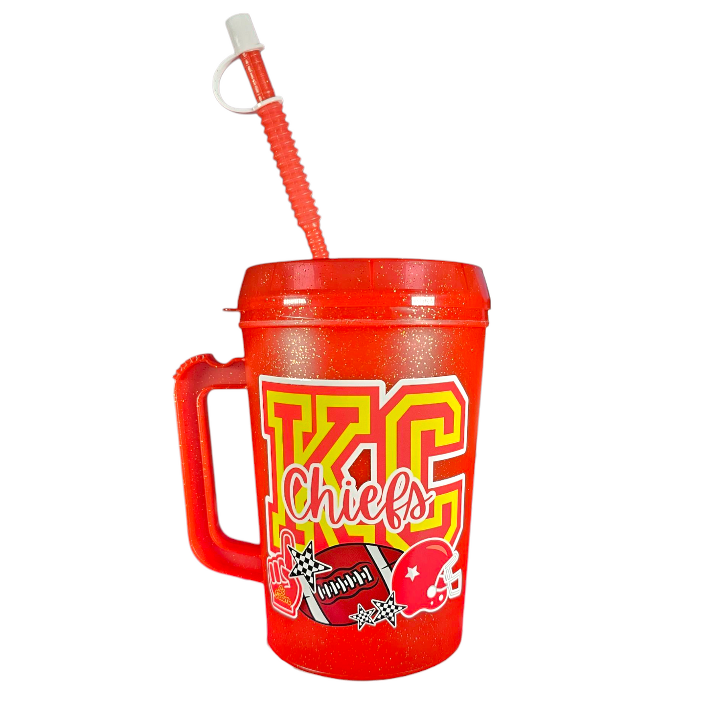 KC Kansas Football Game Day HIP SIPS Mega Trucker Mug 34oz