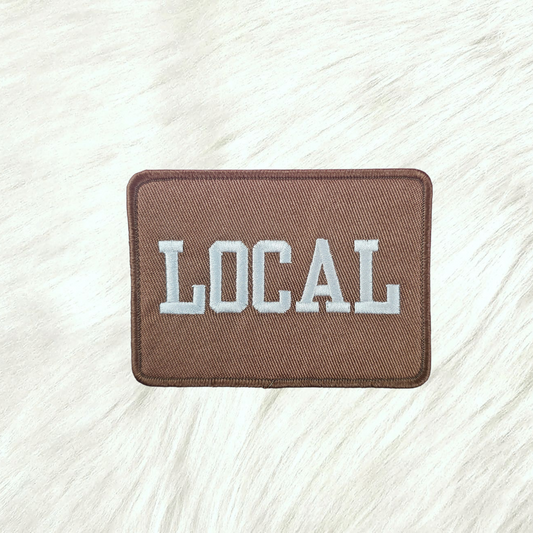 LOCAL Brown Embroidery Iron On Patch