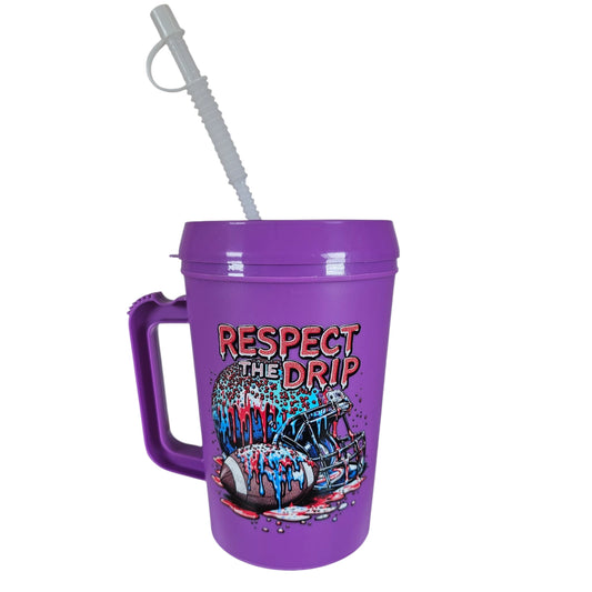 Respect The Drip Football HIP SIPS Mega Trucker Mug 34oz