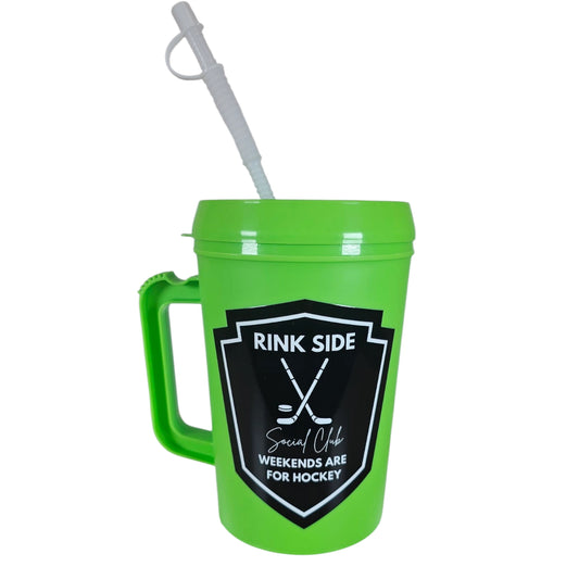 Rinkside Social Club Weekends Are For Hockey HIP SIPS Mega Trucker Mug 34oz