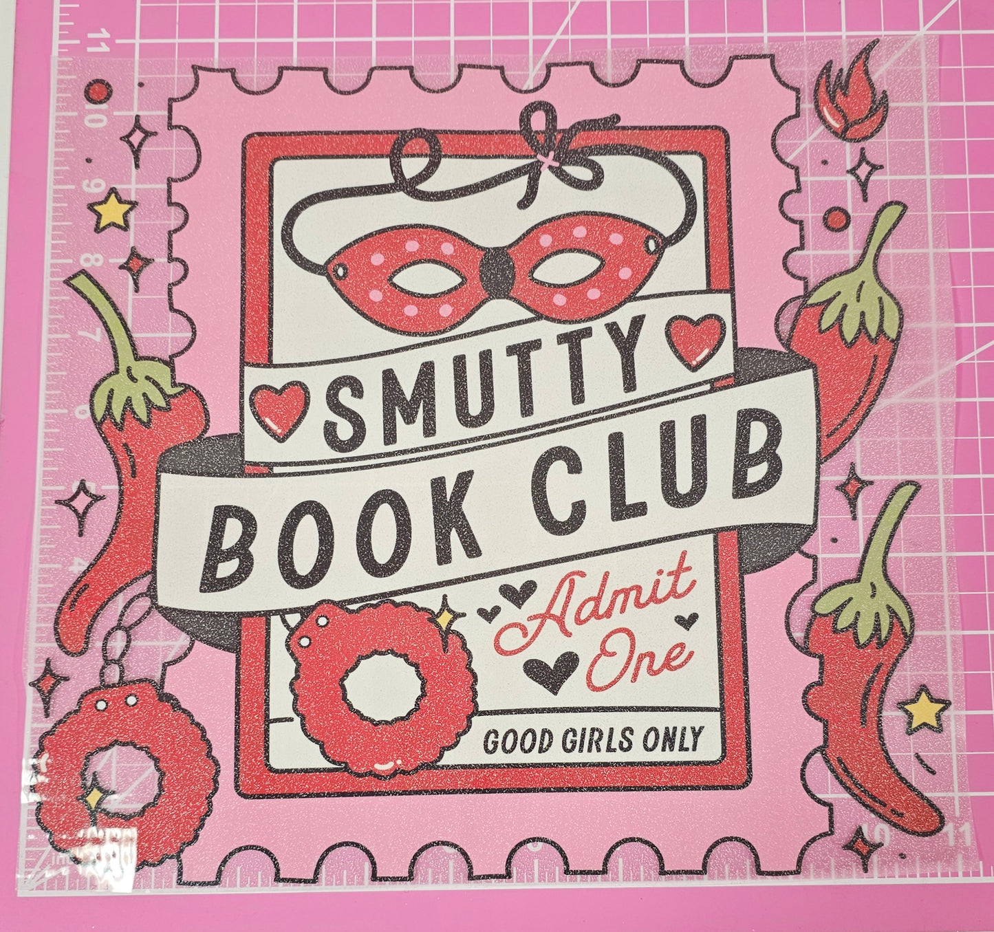 Smutty Book Club Good Girls Only Glitter DTF Iron On Transfers
