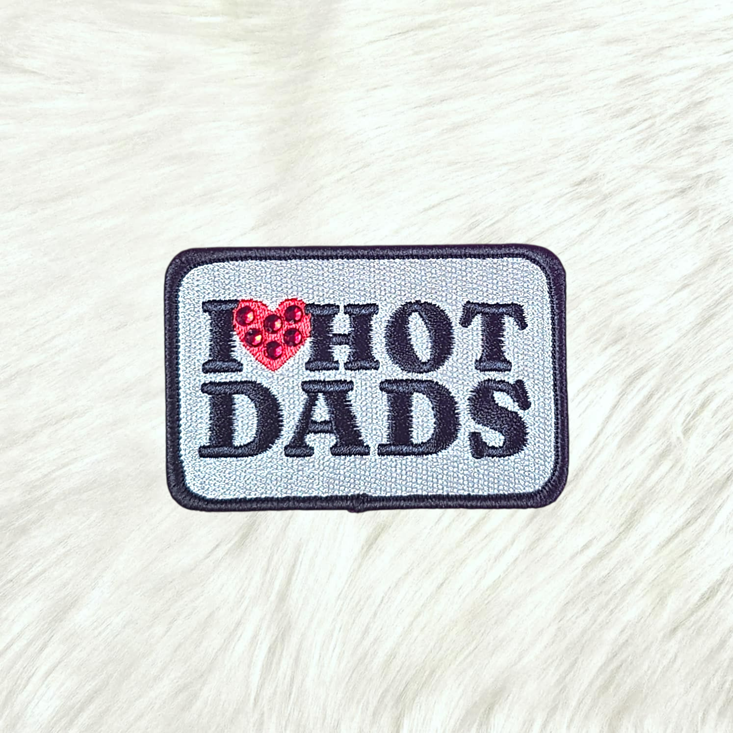 I Heart Love Hot Dads Bling Rhinestone Embroidery Iron On Patch