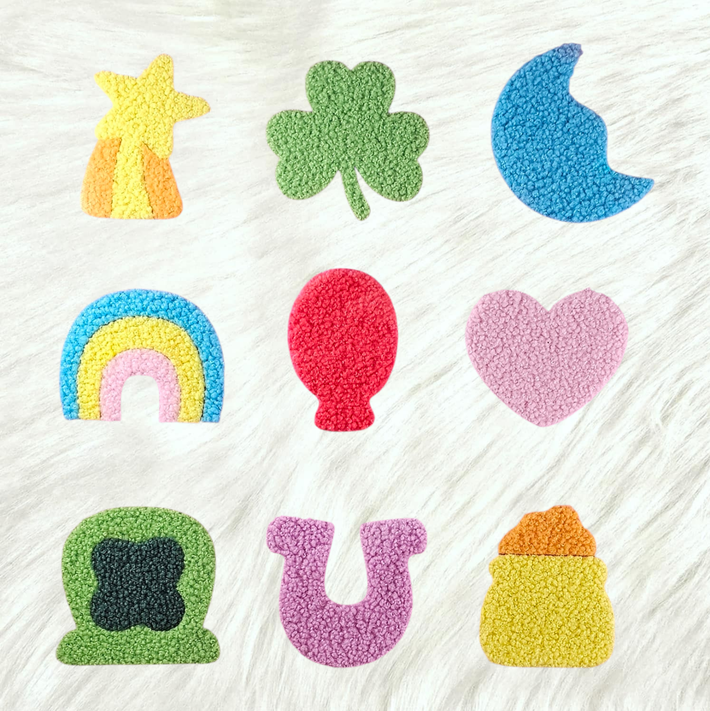 Lucky Charms Fluffy Fuzzy Transfer Patches