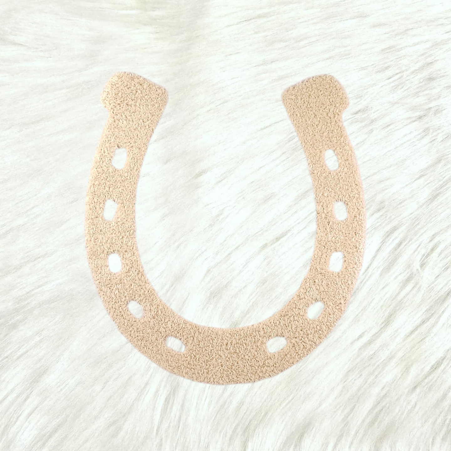 Lucky Horseshoe Derby Fluffy Fuzzy Transfer Patch