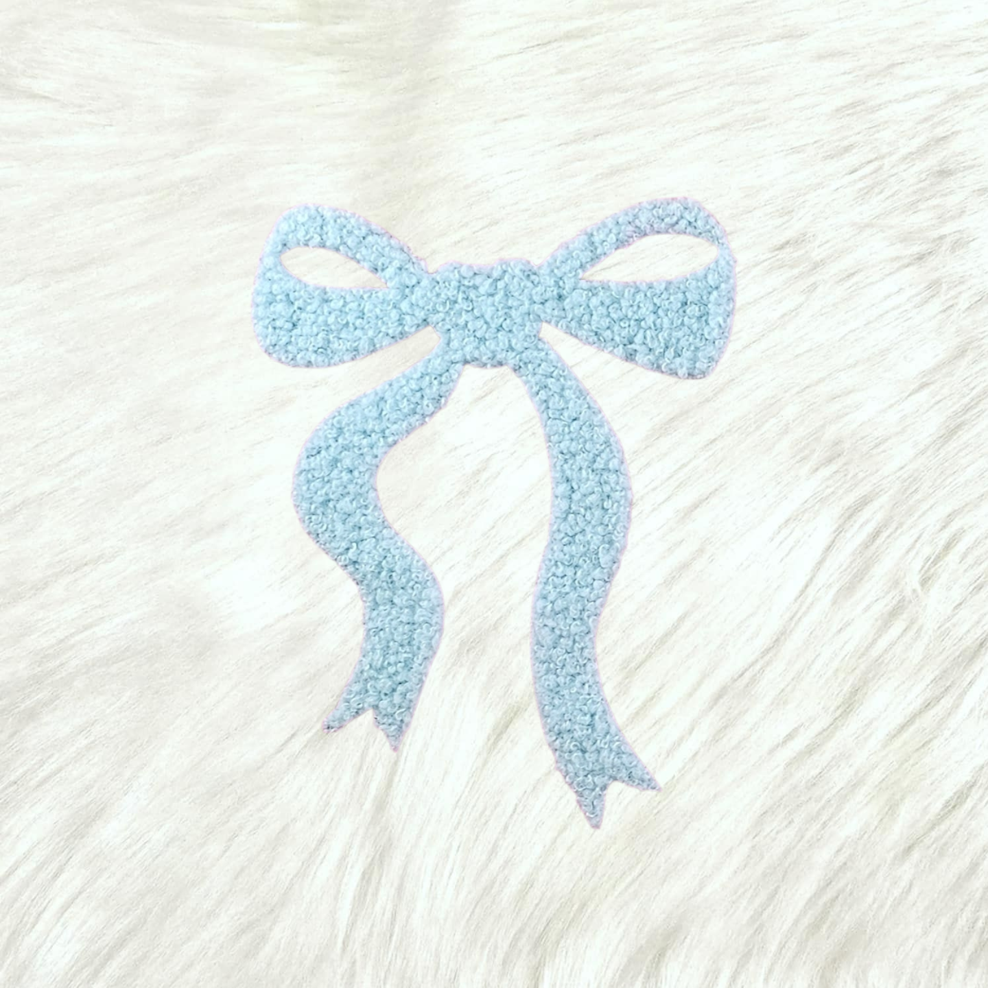 Coquette Bow Fluffy Fuzzy Transfer Patch