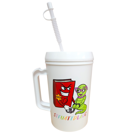 Spicy Smutty Book Worm STFUATTD HIP SIPS Mega Trucker Mug 34oz