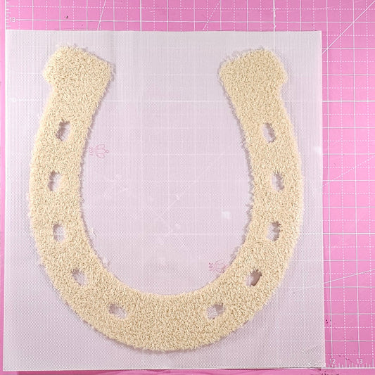 Lucky Horseshoe Derby Fluffy Fuzzy Transfer Patch