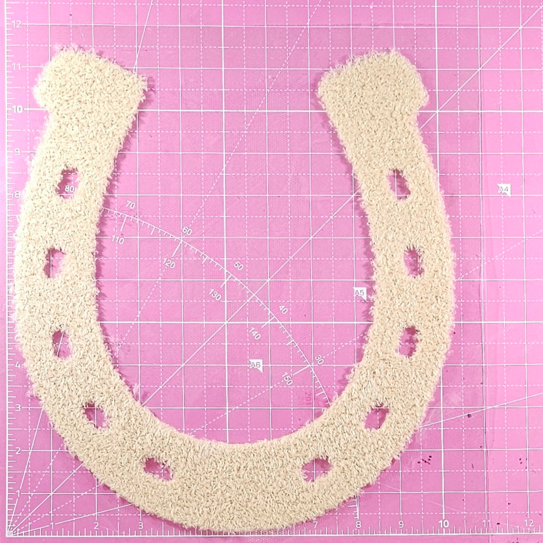 Lucky Horseshoe Derby Fluffy Fuzzy Transfer Patch