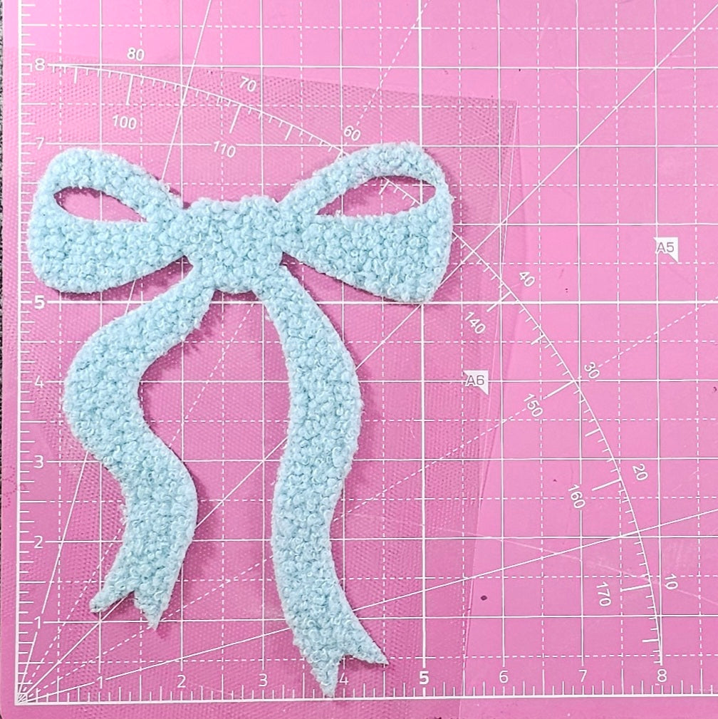 Coquette Bow Fluffy Fuzzy Transfer Patch