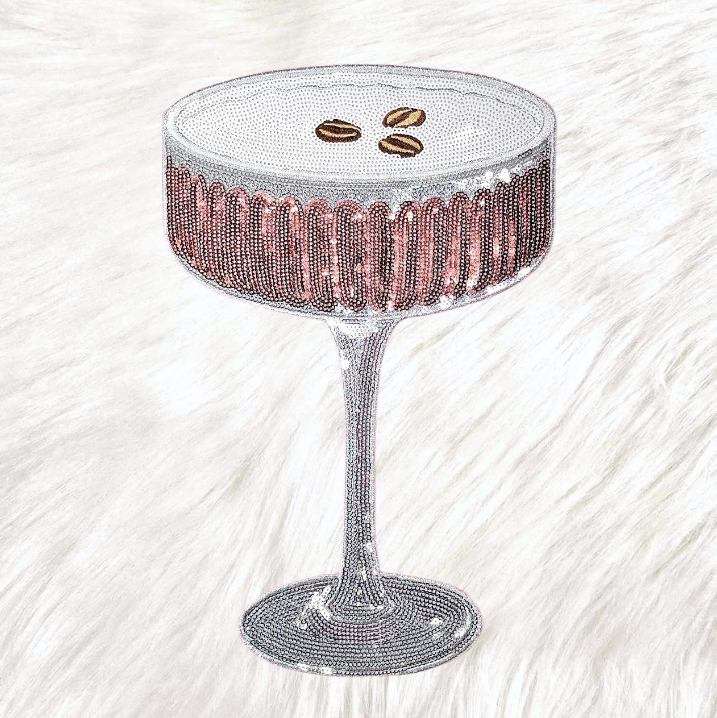 Expresso Martini Sequin Large Iron On Patch