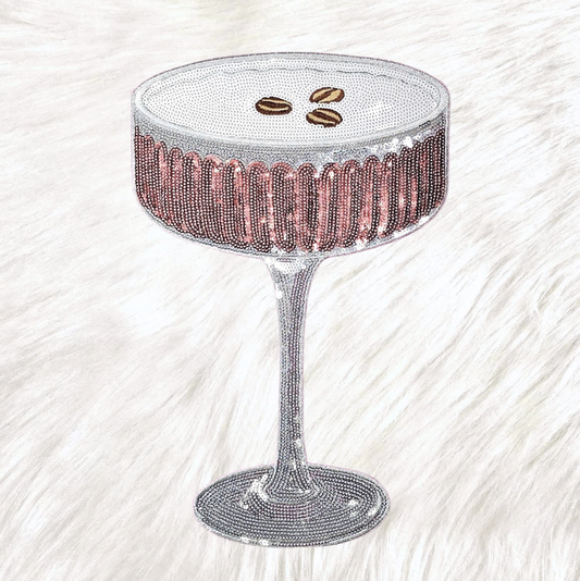 Expresso Martini Sequin Large Iron On Patch